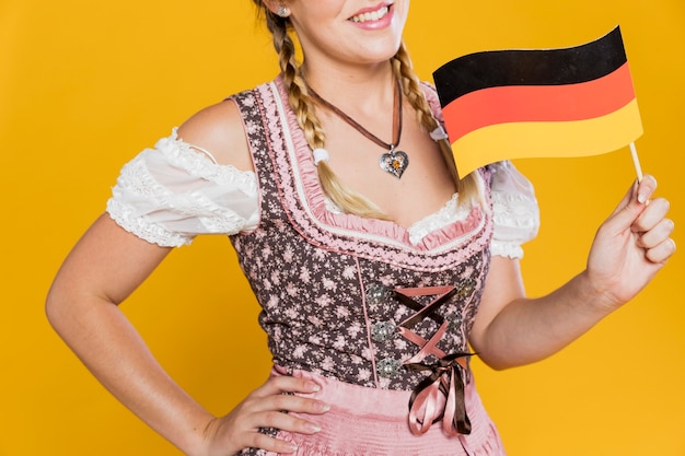 Gorgeous young girl with german flag