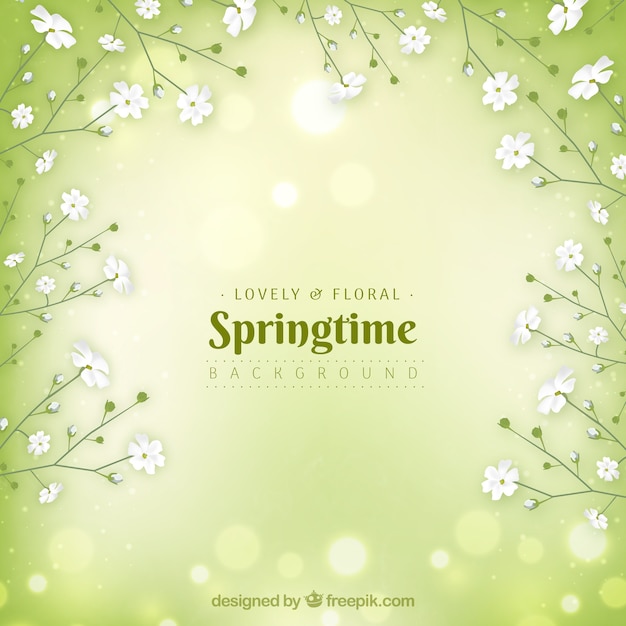 Free vector green realistic spring background