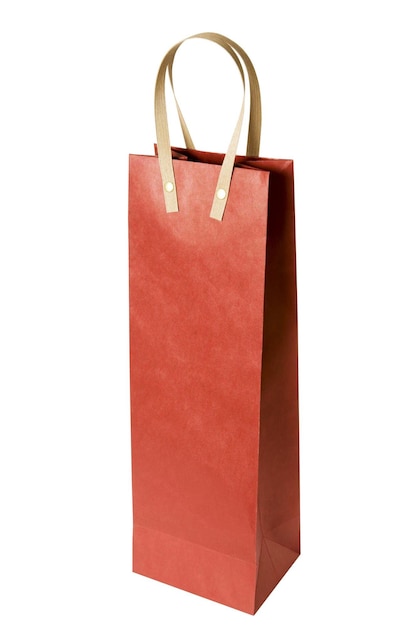 Photo paper bag for bottlewith clipping path