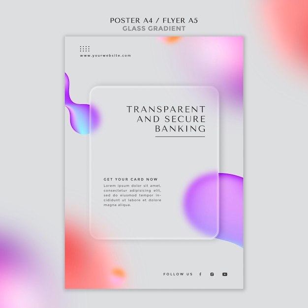 Free PSD poster template for transparent and safe banking