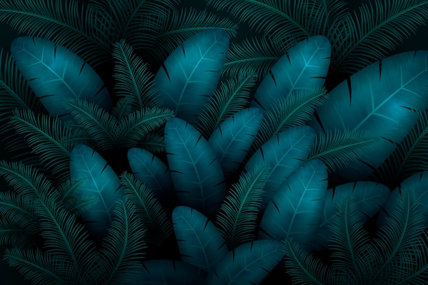 Free vector tropical leaves background for zoom