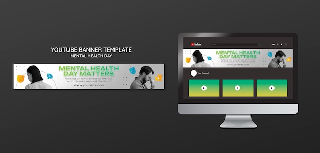 Free PSD world mental health day template design
